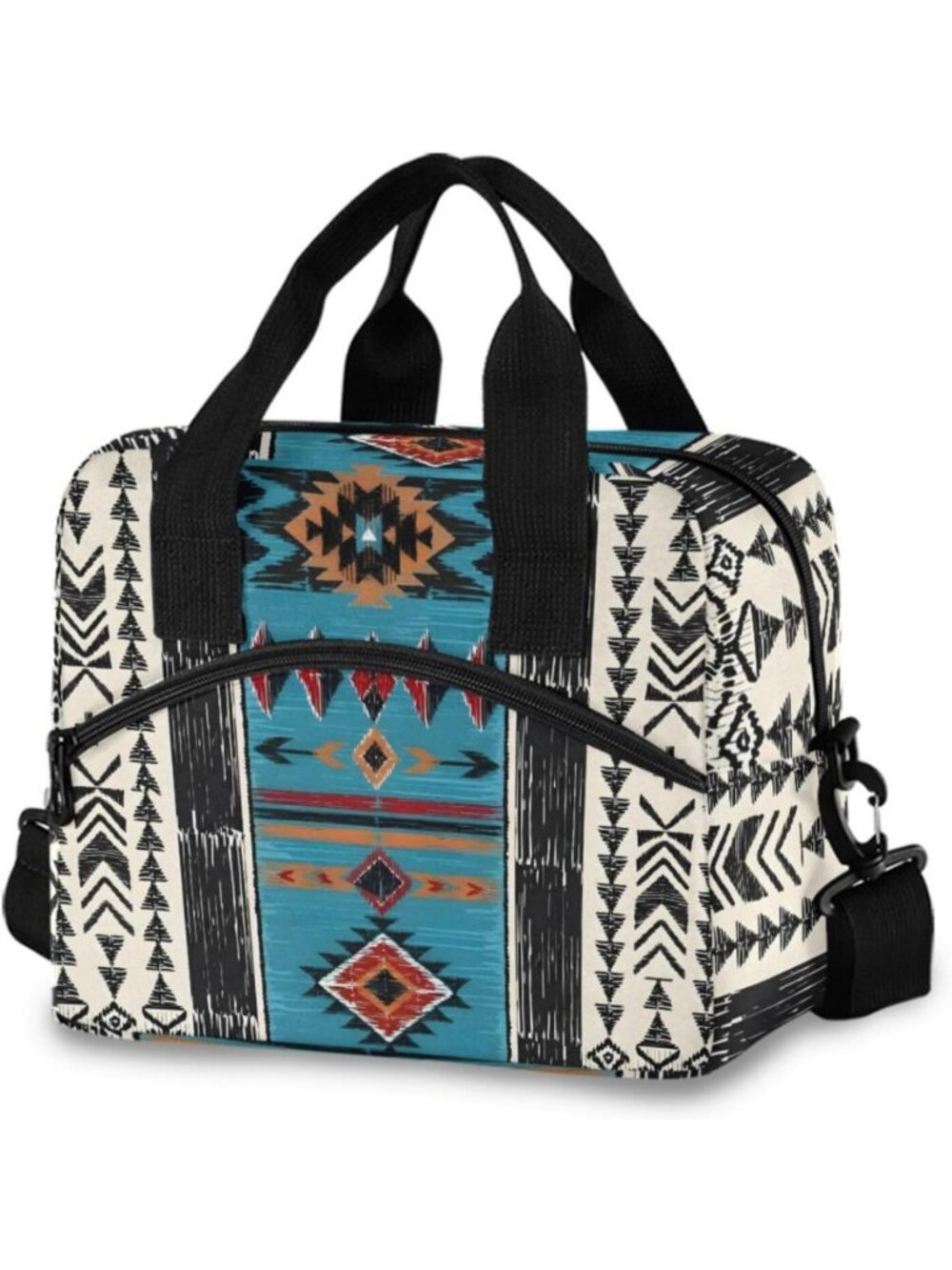 Tribal Aztec Insulated Lunch Bag | Reusable Cooler Tote for Work, School, Picnic - Picture 1 of 6